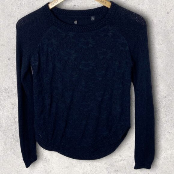 Anthropologie Cashmere Lace Pullover Sweater Size XS Overlay Knitted Bohemian - Picture 2 of 13